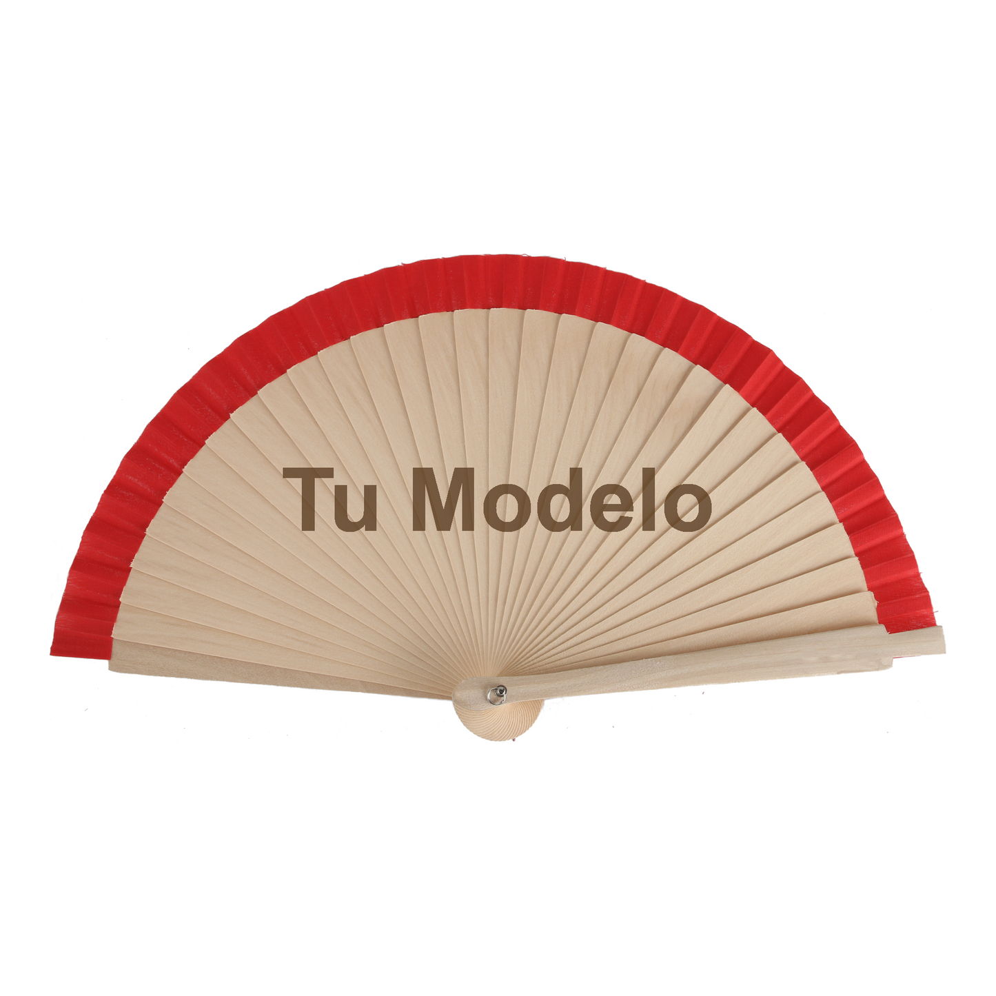 Home Universal® Abanico Personalizado de Madera, 1 Unidad – Detalle Elegante para Boda, Bautizo o Comunión, con Nombre y Fecha, Recuerdo Original para Invitados, 19 y 23 cm(Rojo)