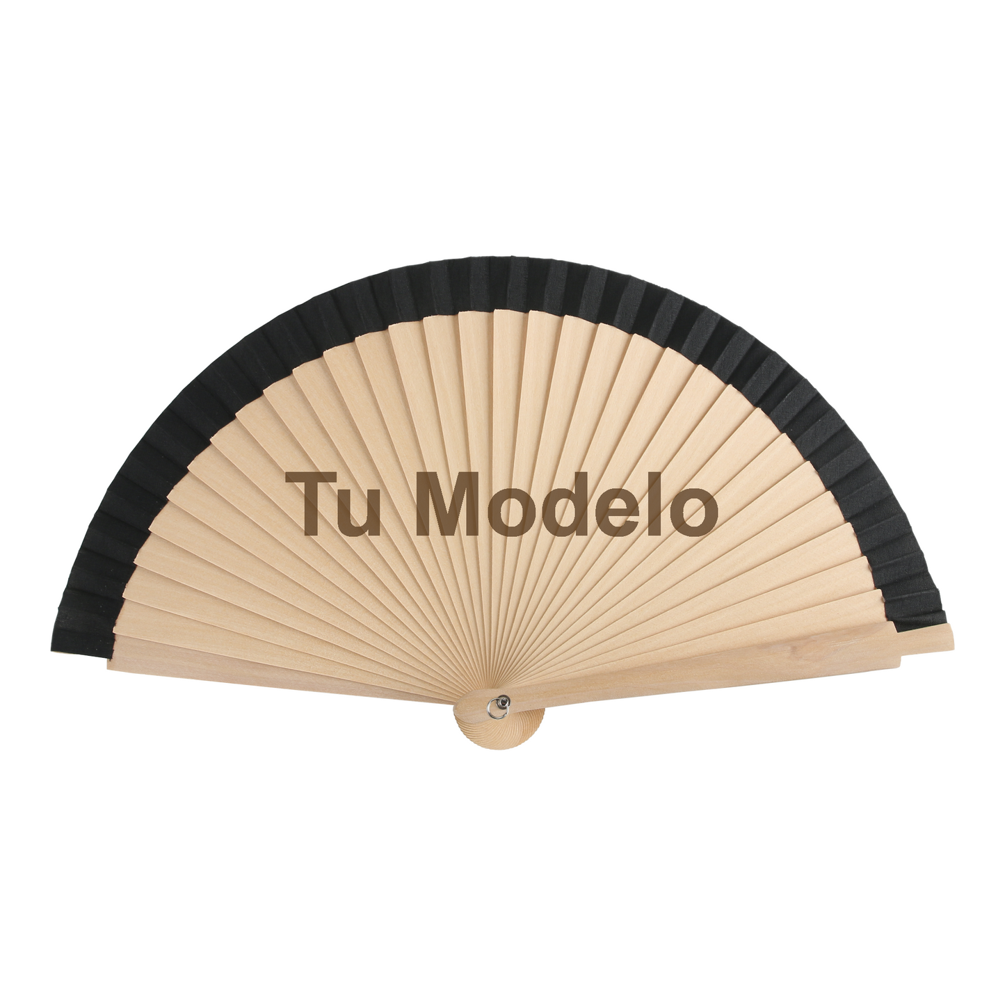 Home Universal® Abanico Personalizado de Madera, 1 Unidad – Detalle Elegante para Boda, Bautizo o Comunión, con Nombre y Fecha, Recuerdo Original para Invitados, 19 y 23 cm(Negro)