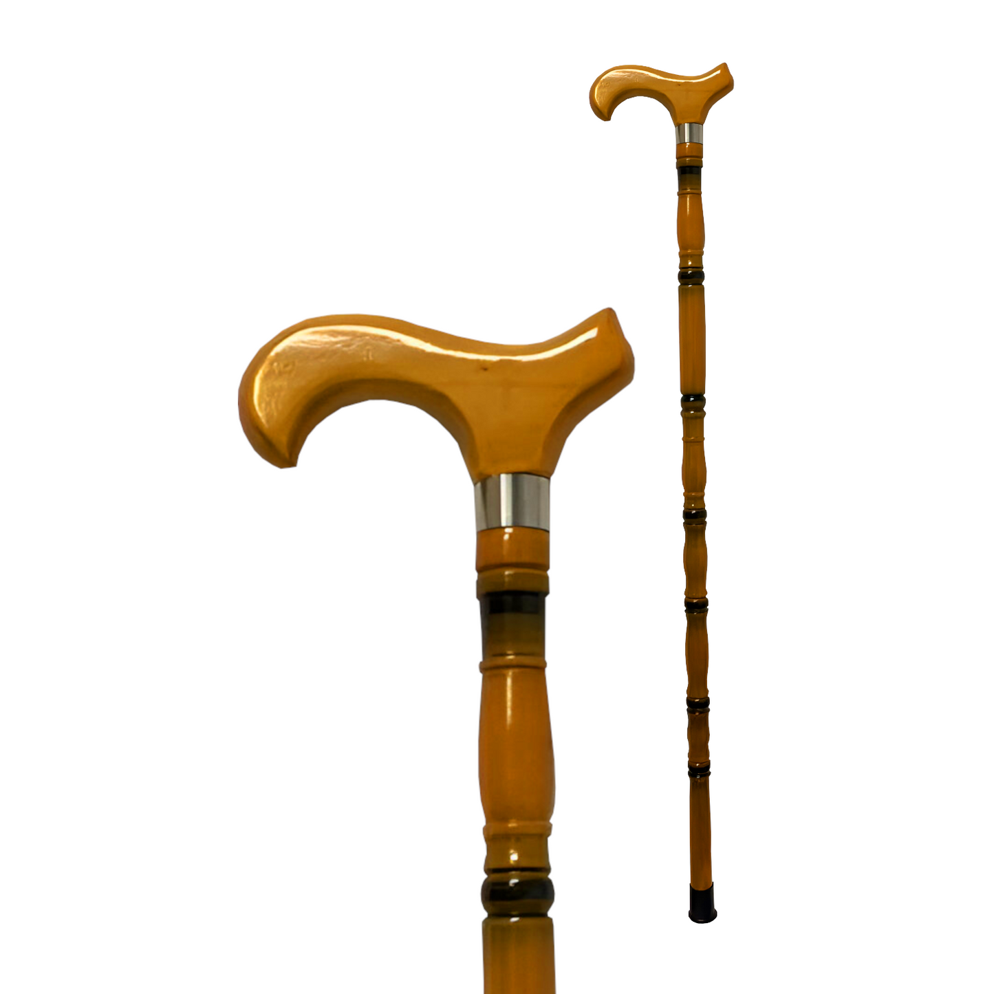 Home Universal® Bastón Ergonómico Antideslizante – Madera Clásica – Ligero, Resistente y Extensible – Ideal para Adultos Mayores, Rehabilitación y Seguridad al Caminar (Bastón Derby Naranja)