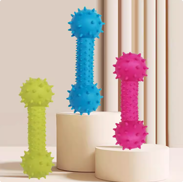 Home Universal® Juguete Mordedor para Perros de Goma Resistente con Textura Antideslizante | Hueso con Púas para Limpieza Dental y Encías Sanas | Ideal para Perros Pequeños, Medianos y Grandes (3 Unidades - Azul, Rosa, Verde)