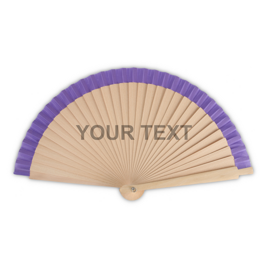 Home Universal® Abanico Personalizado de Madera, 1 Unidad – Detalle Elegante para Boda, Bautizo o Comunión, con Nombre y Fecha, Recuerdo Original para Invitados, 19 y 23 cm(Morado)