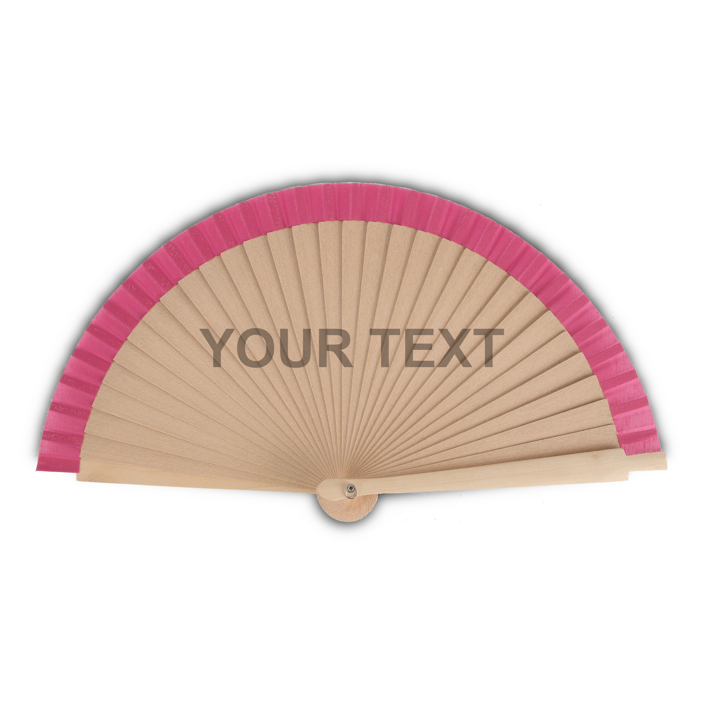 Home Universal® Abanico Personalizado de Madera, 1 Unidad – Detalle Elegante para Boda, Bautizo o Comunión, con Nombre y Fecha, Recuerdo Original para Invitados, 19 y 23 cm(Rosa)