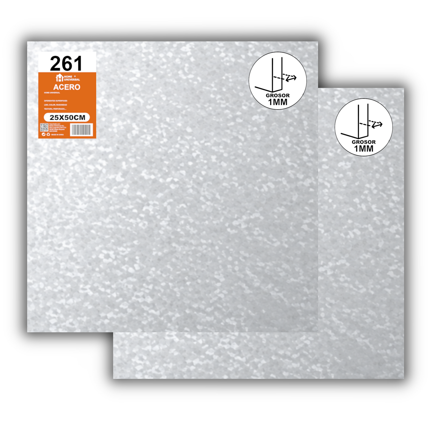 Home Universal® Chapa Galvanizada Lisa y Perforada, Lámina Metálica Resistente Anticorrosión para BricolajeSuperficie (Superficie (Liso)Brillante (50X50CM - 1 MM))