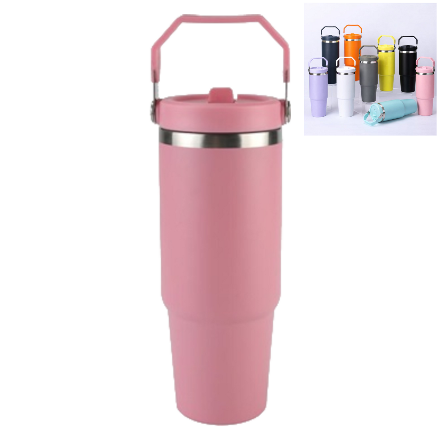 Home Universal ® Vaso térmico 890 ml | Botella de Agua Térmica 0,89L con Pajita | Acero Inoxidable sin BPA | Mantiene Frío 24h y Calor 12h | Termo Reutilizable Fácil de Llevar y Apto Lavavajillas (Rosa)