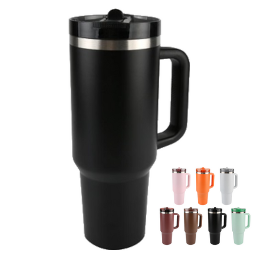 Home Universal ® Botella térmico 1200 ml con Pajita | A prueba de fugas | Acero Inoxidable sin BPA | Mantiene Frío 24h y Calor 12h | Termo Reutilizable Fácil de Llevar (Negro)