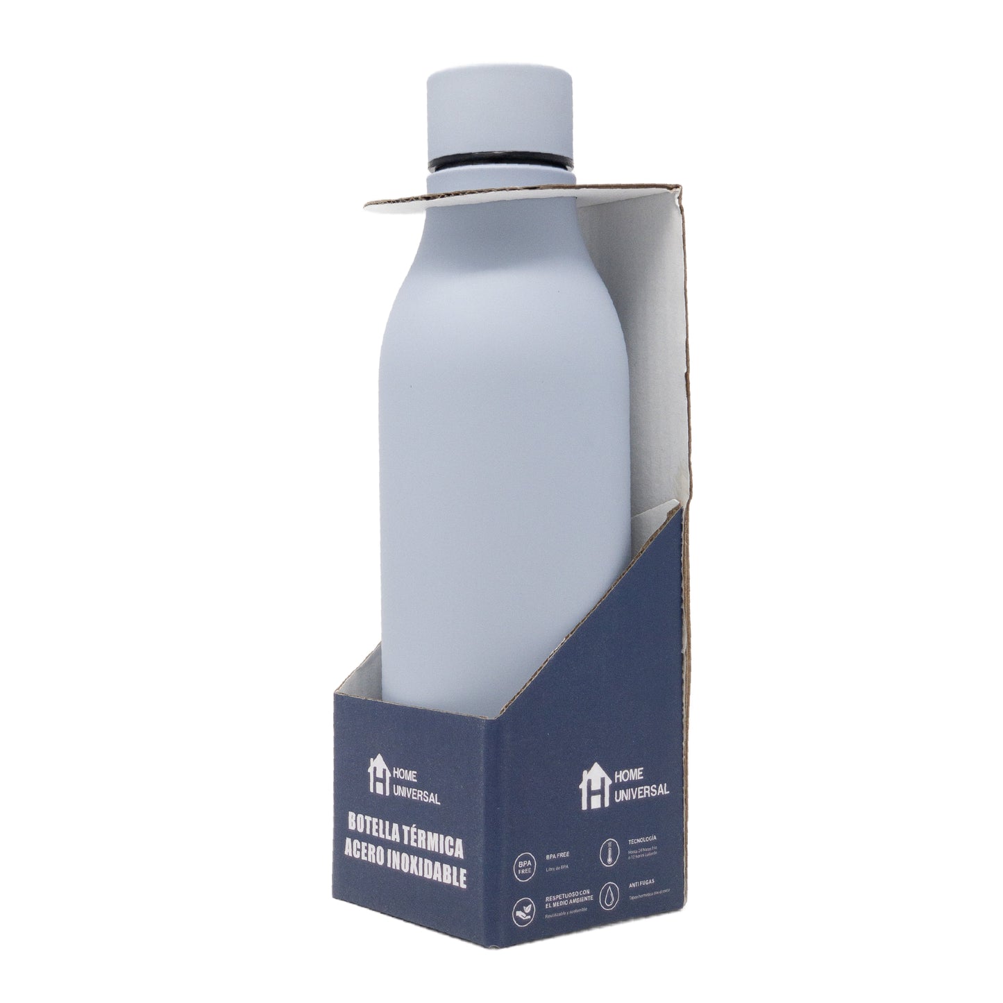 HOME UNIVERSAL | BOTELLA TERMO 550ML | TACTO SEDA (AZUL PALO)
