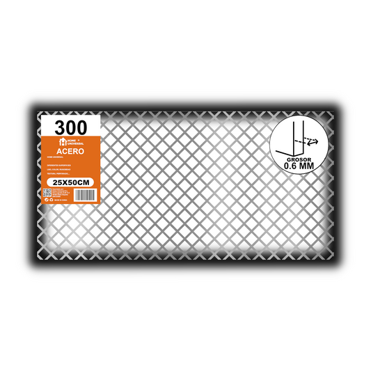 Home Universal® Chapa Galvanizada Lisa y Perforada, Lámina Metálica Resistente Anticorrosión para BricolajeSuperficie (Superficie Perforada Forma Rombo-10X10MM (25X50CM - 0.6MM))
