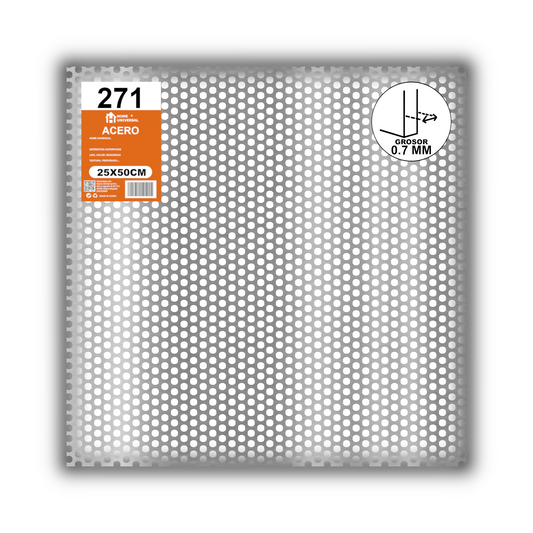 Home Universal® Chapa Galvanizada Lisa y Perforada, Lámina Metálica Resistente Anticorrosión para BricolajeSuperficie (Superficie Perforada Redondo-5MM (50X50CM - 0.7MM))