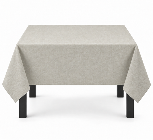 Home Universal® Mantel de Mesa Impermeable y Antimanchas, Tejido de Loneta con Efecto Lino , Liso o Estampado, para Cocina y Comedor (Blanco Liso)