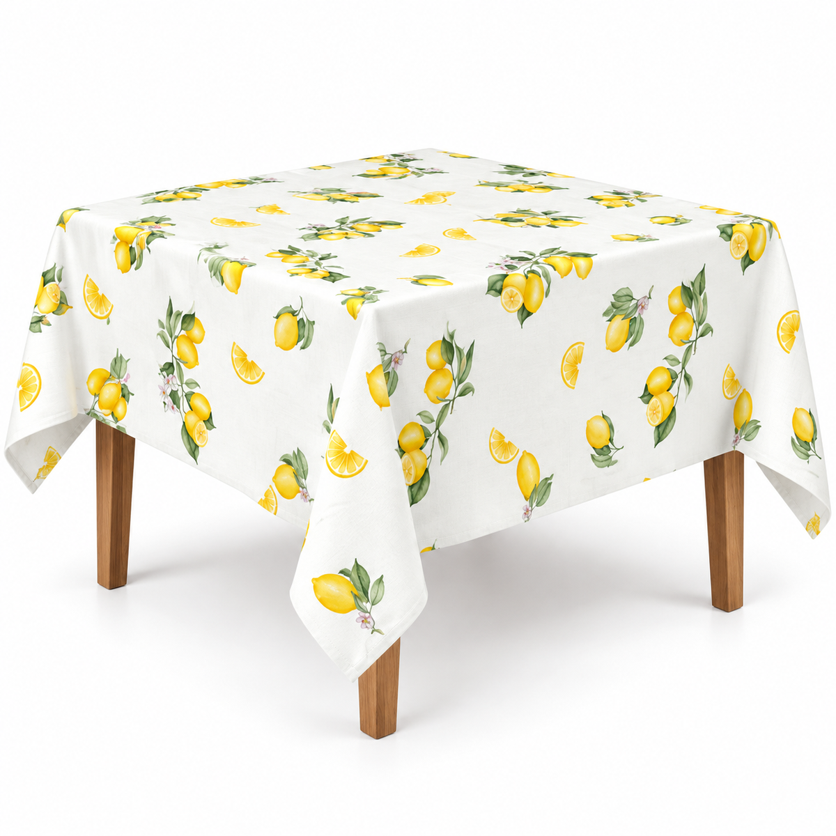 Home Universal® Mantel de Mesa Impermeable y Antimanchas, Tejido de Loneta con Efecto Lino , Liso o Estampado, para Cocina y Comedor (Limones)