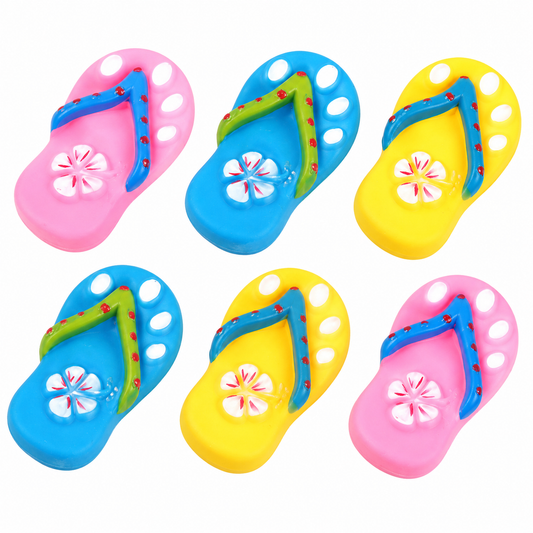 Home Universal® Juguetes para Perros de TPR, Juguetes Interactivos para Morder y Jugar, Diferentes Formas y Colores, Pelotas, Huesos y Figuras, Varios Modelos (Chancla (6 Unidades))