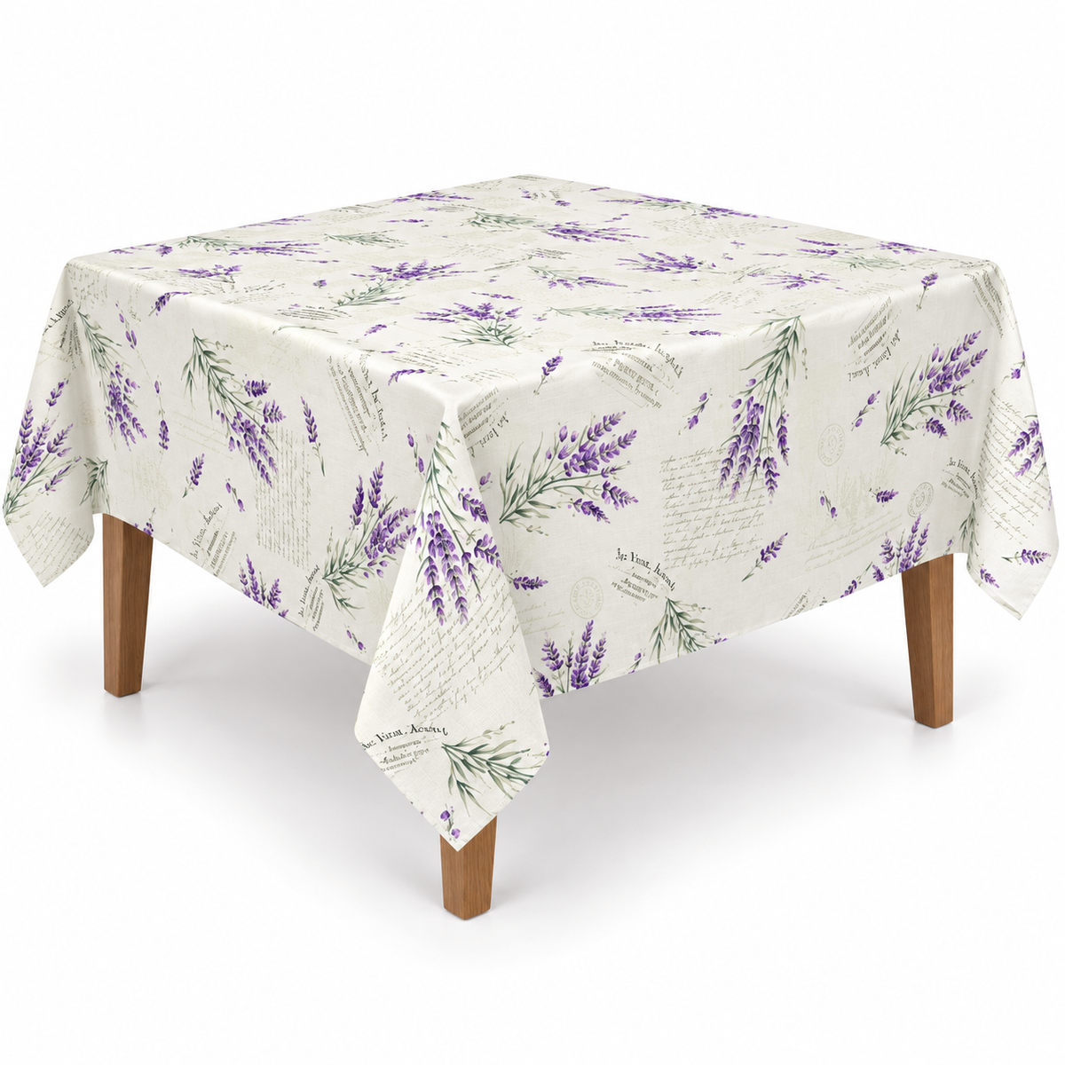 Home Universal® Mantel de Mesa Impermeable y Antimanchas, Tejido de Loneta con Efecto Lino , Liso o Estampado, para Cocina y Comedor (Lavanda)