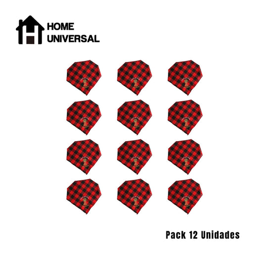 Pack 12 Cachirulos Aragoneses 95cm, Pañuelos Fiestas del Pilar, Zorongos zaragozanos (Bordado Rojo)