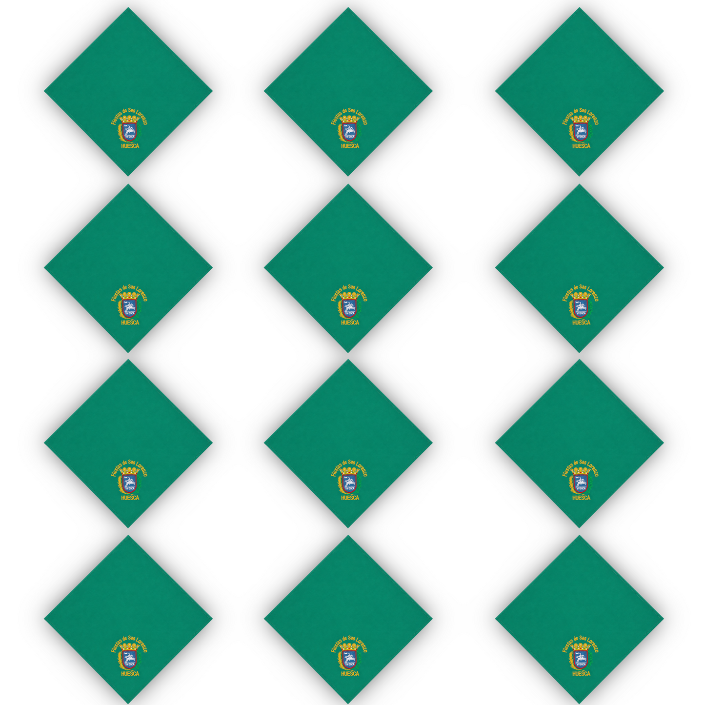 Home Universal® Pañuelo de Fiestas 100 × 68 cm, Escudo de Huesca Bordado
