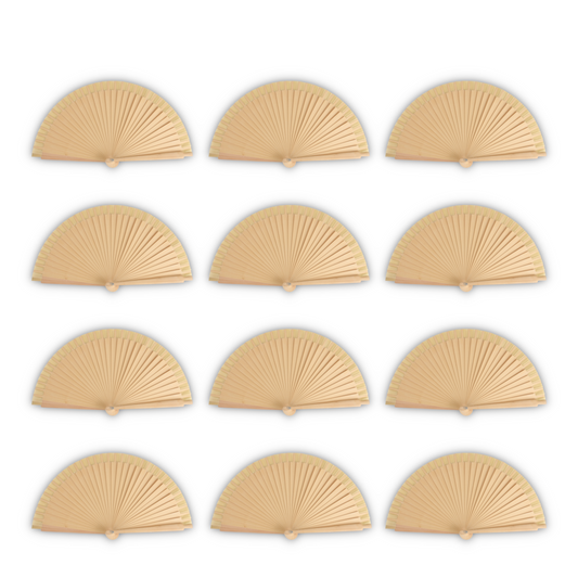 Home Universal® Abanico de madera con argollas para colgar, plegable, ligero y resistente, ideal para bodas, eventos y verano, diseño clásico y portátil perfecto para regalo y uso diario - Madera (23CM)