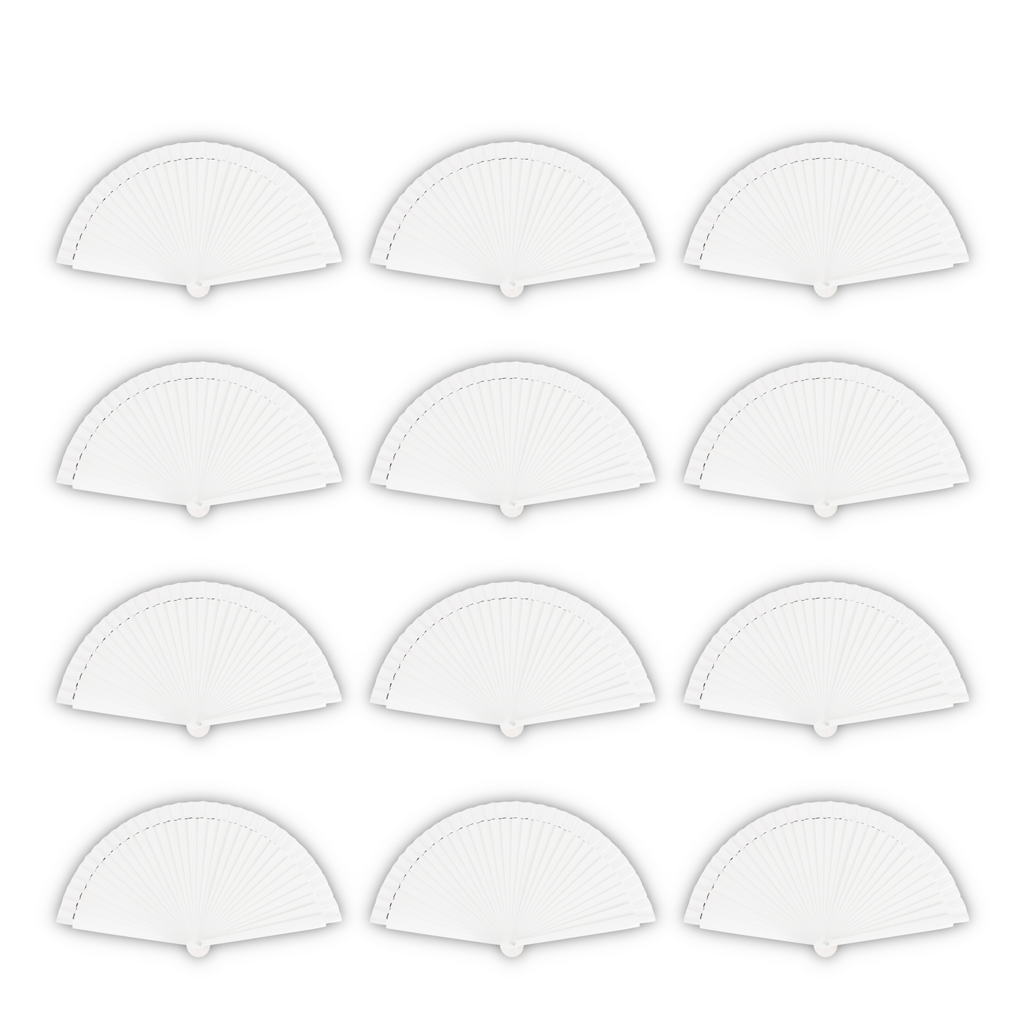 Home Universal® Abanico de madera con argollas para colgar, plegable, ligero y resistente, ideal para bodas, eventos y verano, diseño clásico y portátil perfecto para regalo y uso diario - Blanco (23CM)