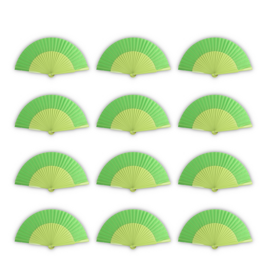 Home Universal® Abanico de madera con argollas para colgar, plegable, ligero y resistente, ideal para bodas, eventos y verano, diseño clásico y portátil perfecto para regalo y uso diario - Verde Claro (27CM)