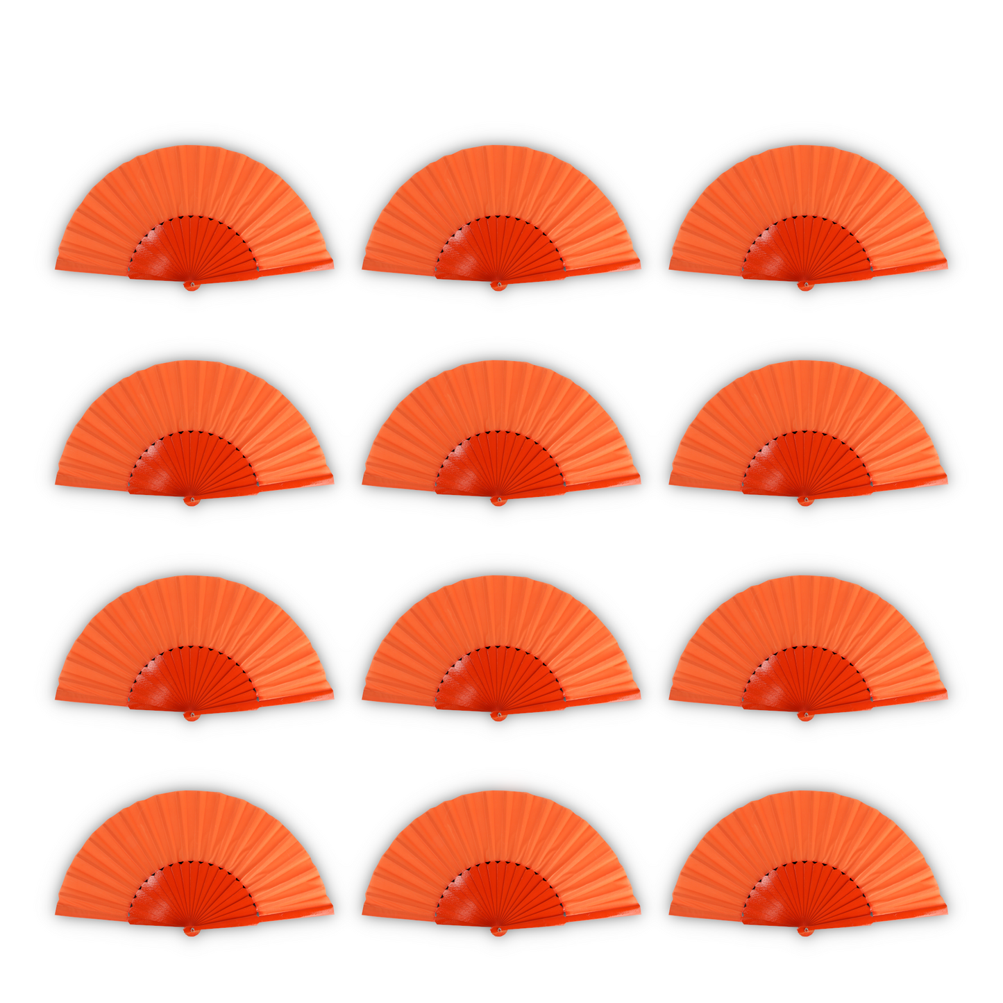 Home Universal® Abanico de madera con argollas para colgar, plegable, ligero y resistente, ideal para bodas, eventos y verano, diseño clásico y portátil perfecto para regalo y uso diario - Naranja (30CM)