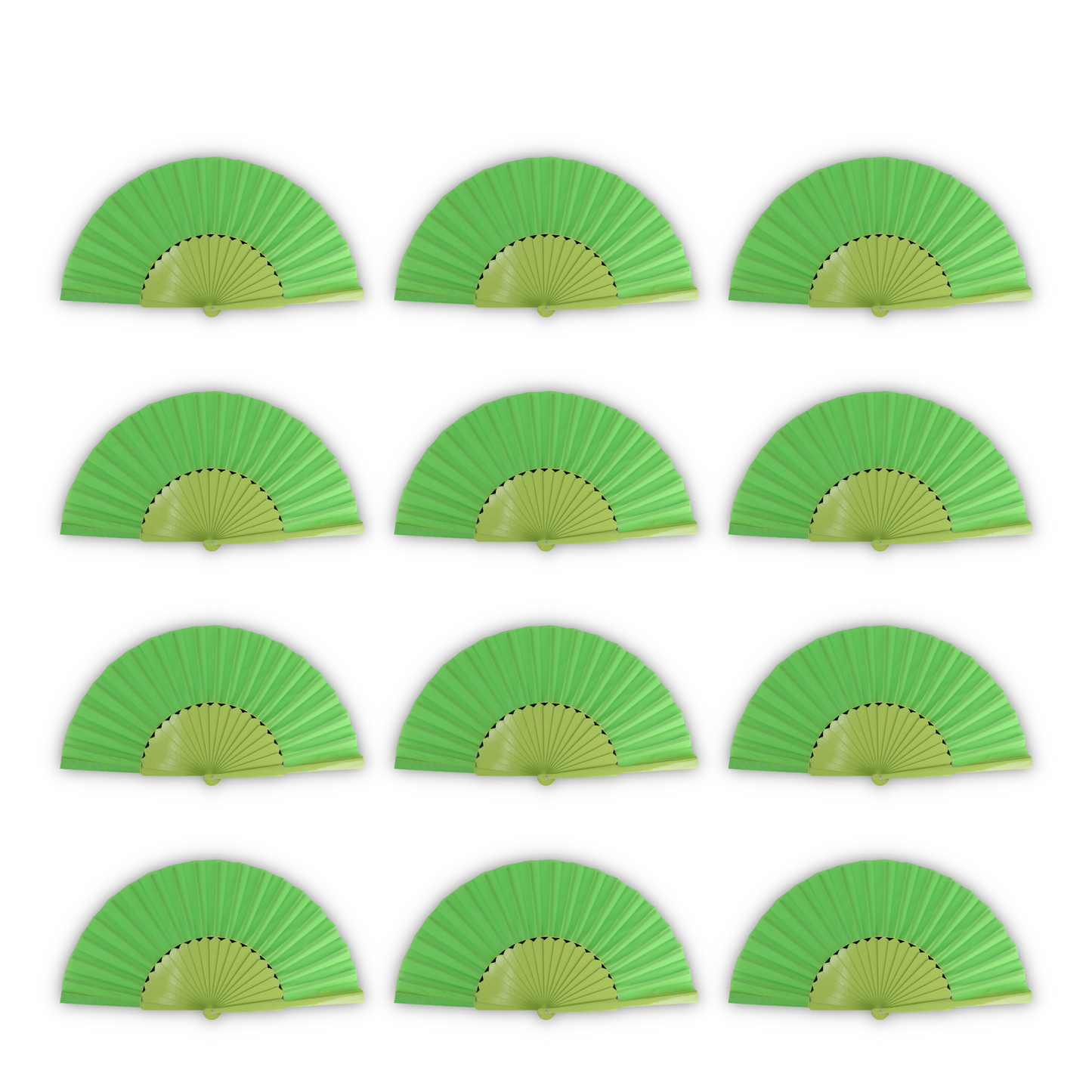 Home Universal® Abanico de madera con argollas para colgar, plegable, ligero y resistente, ideal para bodas, eventos y verano, diseño clásico y portátil perfecto para regalo y uso diario - Verde Claro (30CM)