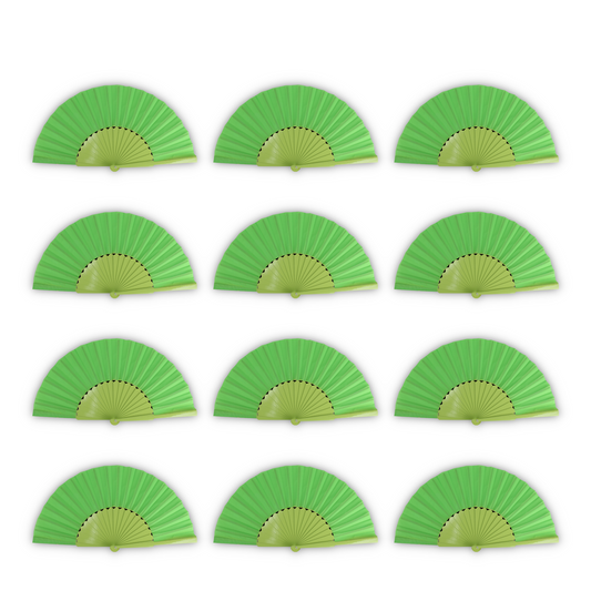 Home Universal® Abanico de madera con argollas para colgar, plegable, ligero y resistente, ideal para bodas, eventos y verano, diseño clásico y portátil perfecto para regalo y uso diario - Verde Claro (30CM)