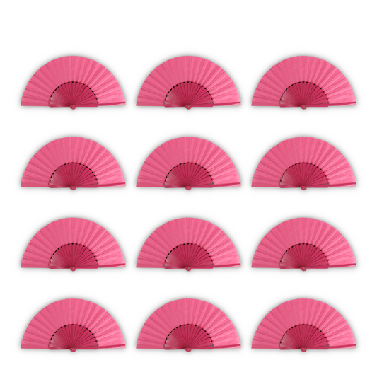 Home Universal® Abanico de madera con argollas para colgar, plegable, ligero y resistente, ideal para bodas, eventos y verano, diseño clásico y portátil perfecto para regalo y uso diario - Rosa (30CM)