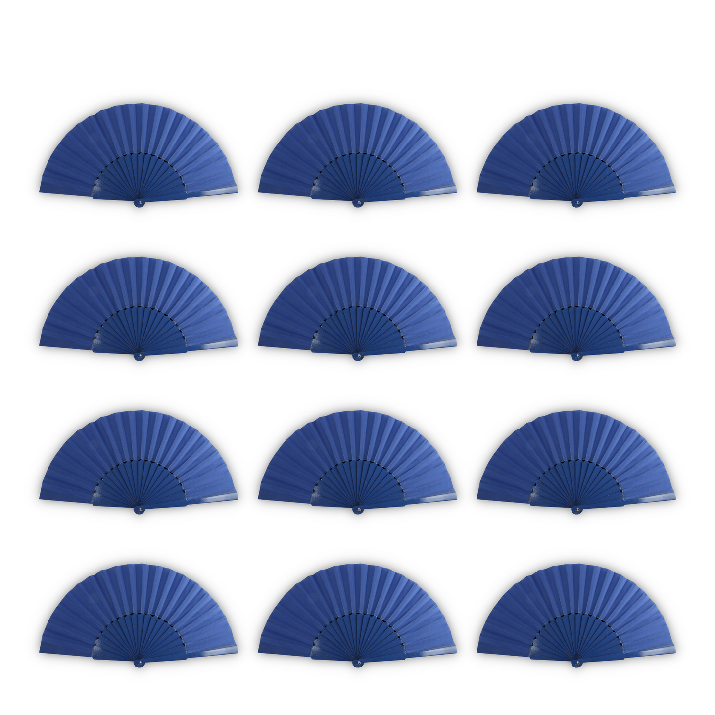 Home Universal® Abanico de madera con argollas para colgar, plegable, ligero y resistente, ideal para bodas, eventos y verano, diseño clásico y portátil perfecto para regalo y uso diario - Azul Marino (30CM)