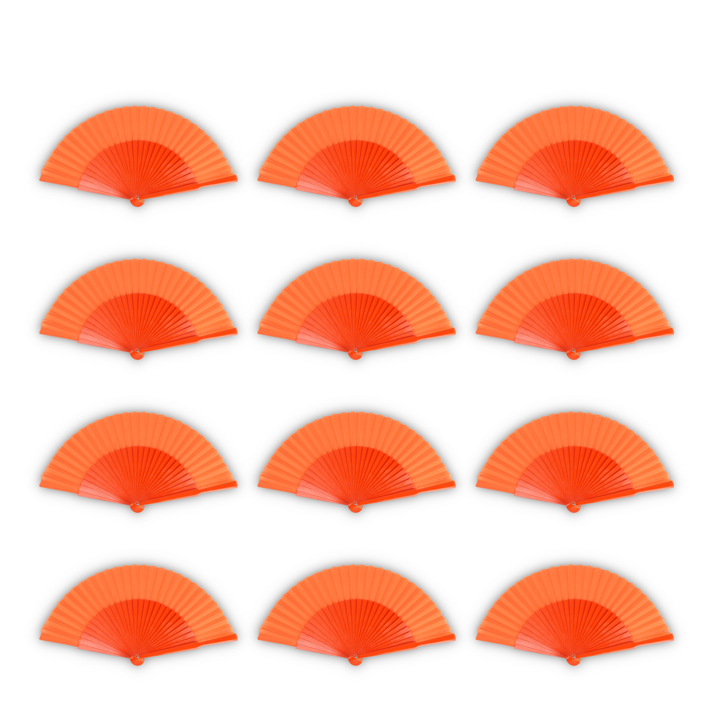 Home Universal® Abanico de madera con argollas para colgar, plegable, ligero y resistente, ideal para bodas, eventos y verano, diseño clásico y portátil perfecto para regalo y uso diario - Naranja (27CM)