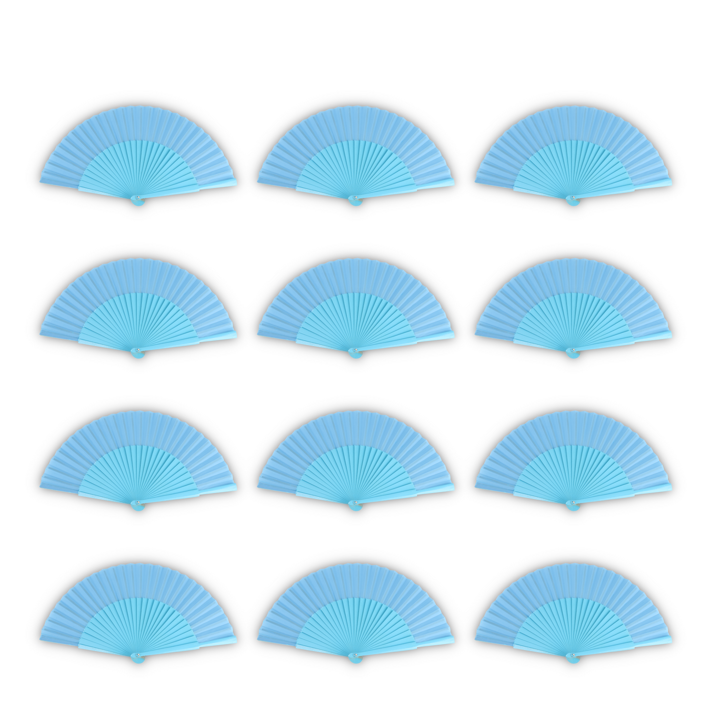 Home Universal® Abanico de madera con argollas para colgar, plegable, ligero y resistente, ideal para bodas, eventos y verano, diseño clásico y portátil perfecto para regalo y uso diario - Azul Celeste (27CM)
