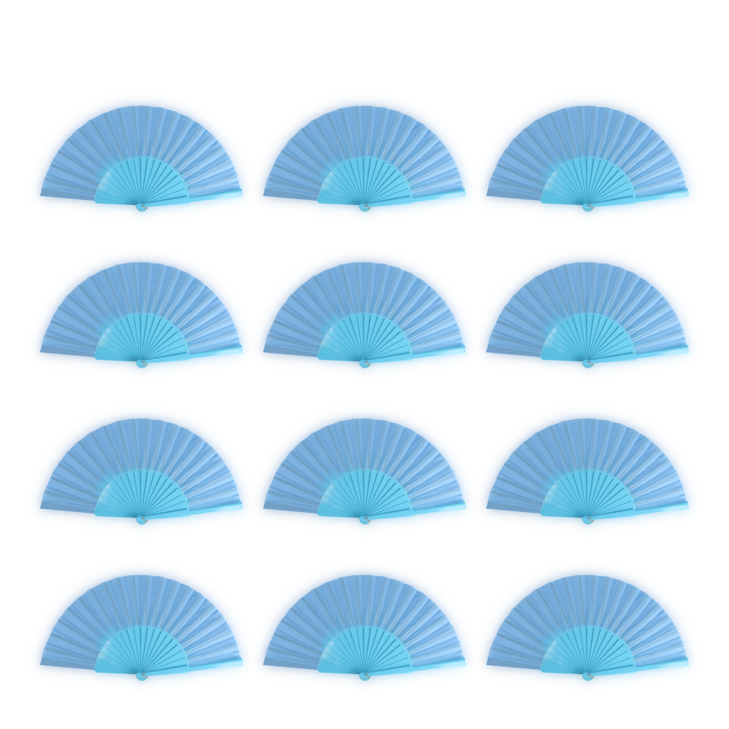 Home Universal® Abanico de madera con argollas para colgar, plegable, ligero y resistente, ideal para bodas, eventos y verano, diseño clásico y portátil perfecto para regalo y uso diario - Azul celeste (30CM)