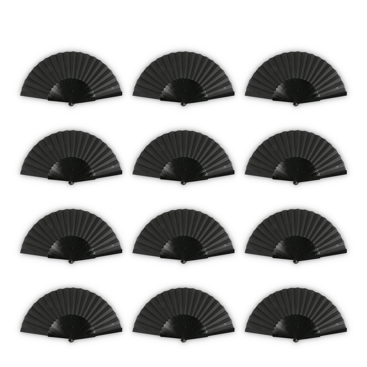 Home Universal® Abanico de madera con argollas para colgar, plegable, ligero y resistente, ideal para bodas, eventos y verano, diseño clásico y portátil perfecto para regalo y uso diario - Negro (30CM)