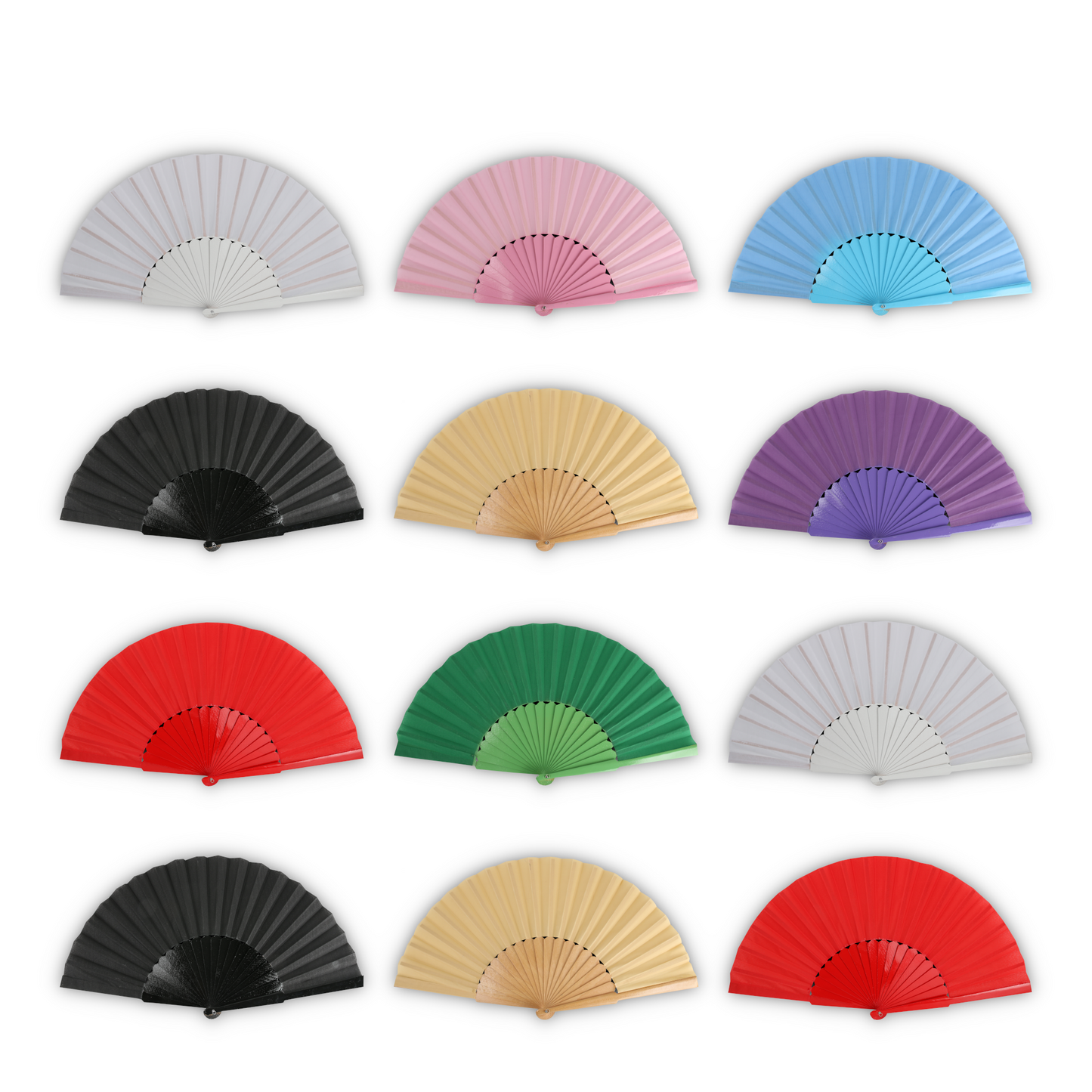 Home Universal® Abanico de madera con argollas para colgar, plegable, ligero y resistente, ideal para bodas, eventos y verano, diseño clásico y portátil perfecto para regalo y uso diario - Mezcla De Colores (30CM)