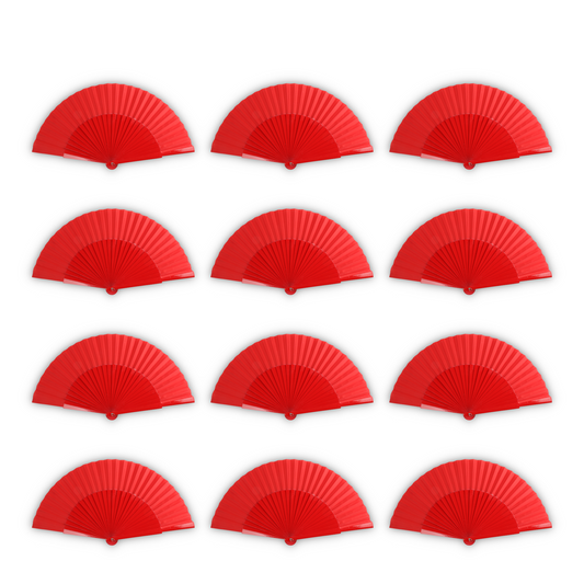 Home Universal® Abanico de madera con argollas para colgar, plegable, ligero y resistente, ideal para bodas, eventos y verano, diseño clásico y portátil perfecto para regalo y uso diario - Rojo (27CM)