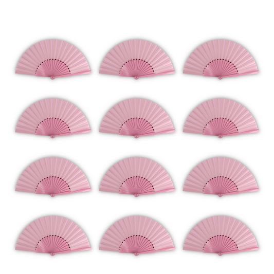 Home Universal® Abanico de madera con argollas para colgar, plegable, ligero y resistente, ideal para bodas, eventos y verano, diseño clásico y portátil perfecto para regalo y uso diario - Rosa Palo (30CM)