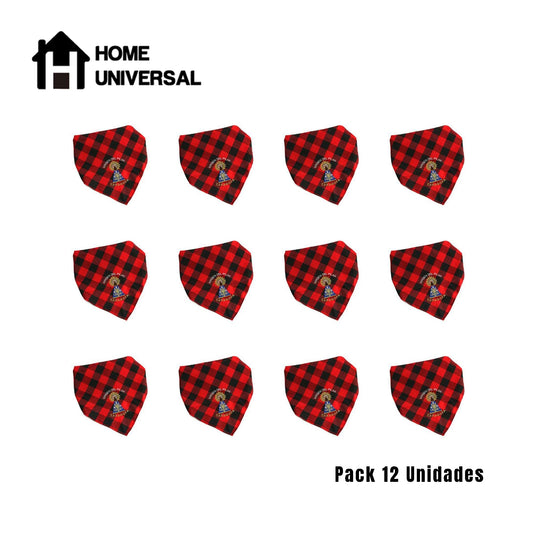 Pack 12 Cachirulos Aragoneses 95cm, Pañuelos Fiestas del Pilar, Zorongos zaragozanos (Bordado Azul)