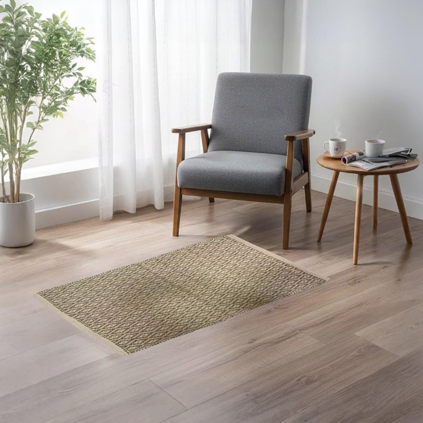 Home Universal® Alfombra Jarapa de Algodón Lavable | Diseño Geométrico Artesanal | Decoración Boho Mediterránea para Salón, Dormitorio, Pasillo y Cocina | Suave, Ligera y Resistente | Rombos Clásica