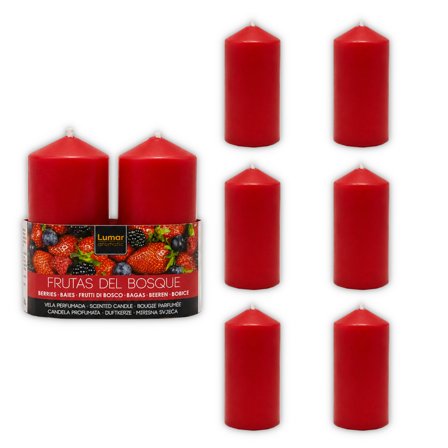 Home Universal® 6 Velas Aromáticas Perfumadas, 9 Aromas Disponibles, 2 Tamaños Disponibles, Velas Decorativas para Hogar, Relax, Spa y Aromaterapia (FTUTAS BOSQUE Ø47 × 110 mm)