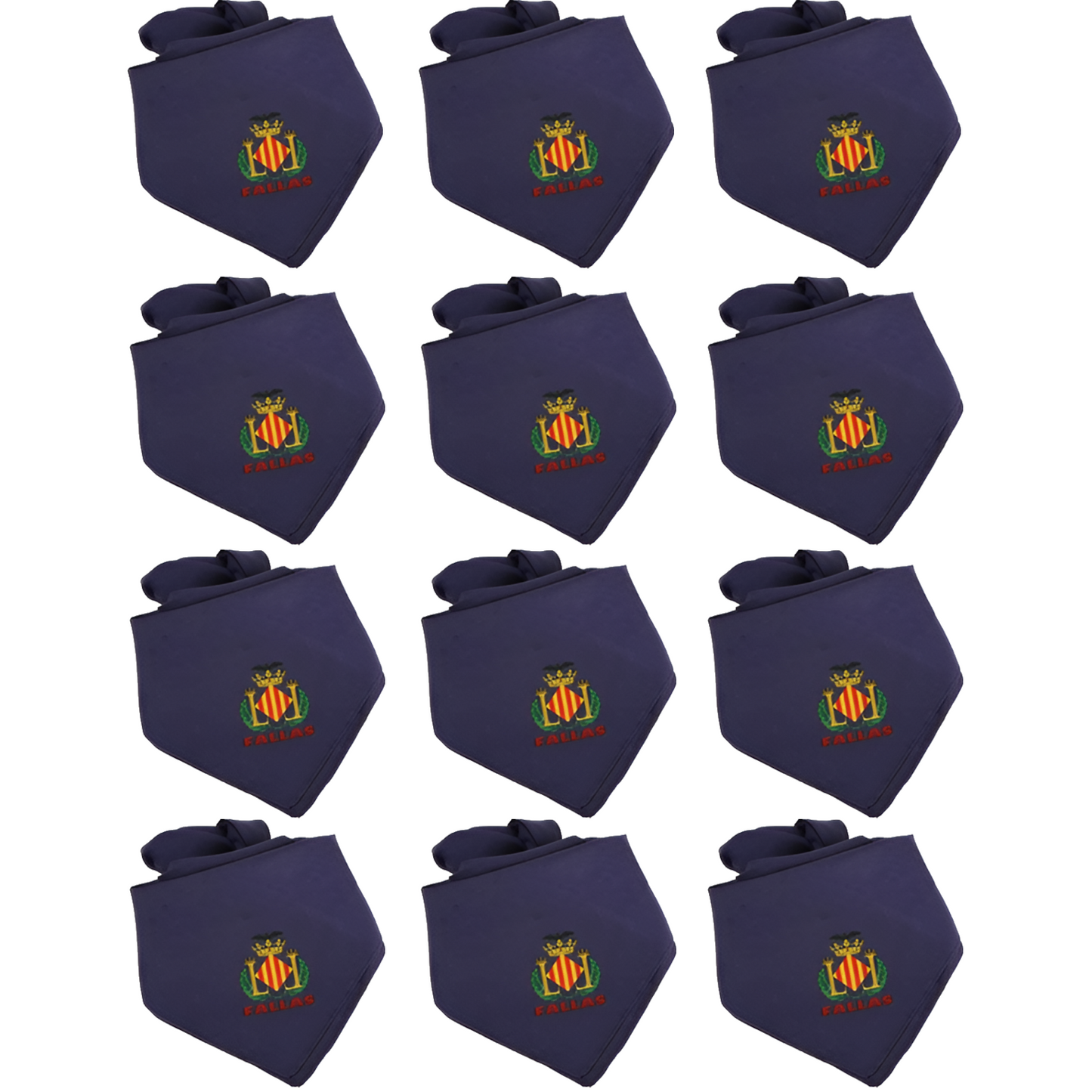Home Universal® Pañuelo Fallero de Valencia con Escudo, Azul y Blanco 57x57cm, Azul 55x55cm  – Pañuelo Tradicional para Fallas y Fiestas Valencianas (Azul)