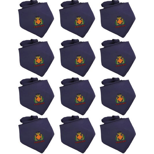 Home Universal® Pañuelo Fallero de Valencia con Escudo, Azul y Blanco 57x57cm, Azul 55x55cm  – Pañuelo Tradicional para Fallas y Fiestas Valencianas (Azul)