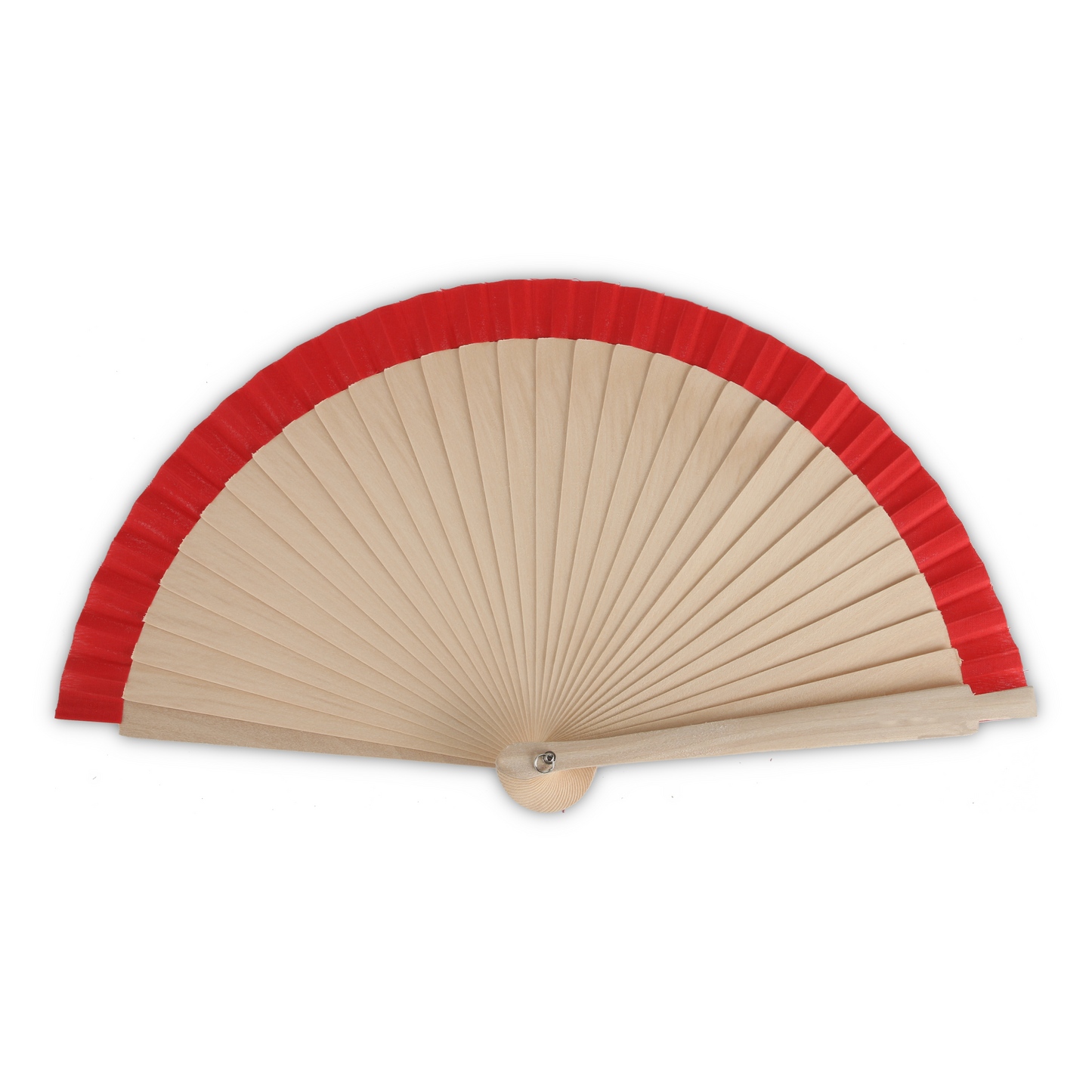 Home Universal® Abanico de Madera para Mujer, Abanico Pequeño de Mano, Modelos Lisos y de Lunares, Varios Colores Disponibles, Abanico Flamenco para Feria, Boda y Fiesta (Rojo)