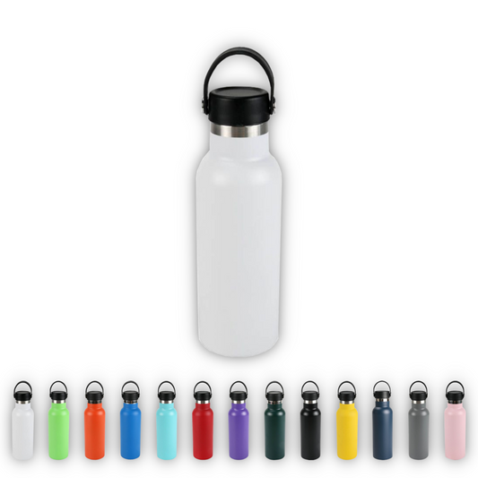 Home Universal® Botella Térmica 500ml de Acero Inoxidable | 12h y Frías 24h | Doble Pared | Mantiene Frío y Caliente por Horas | Antiderrames, Ligera e Ideal para Deporte, Oficina y Viajes - (Blanco)