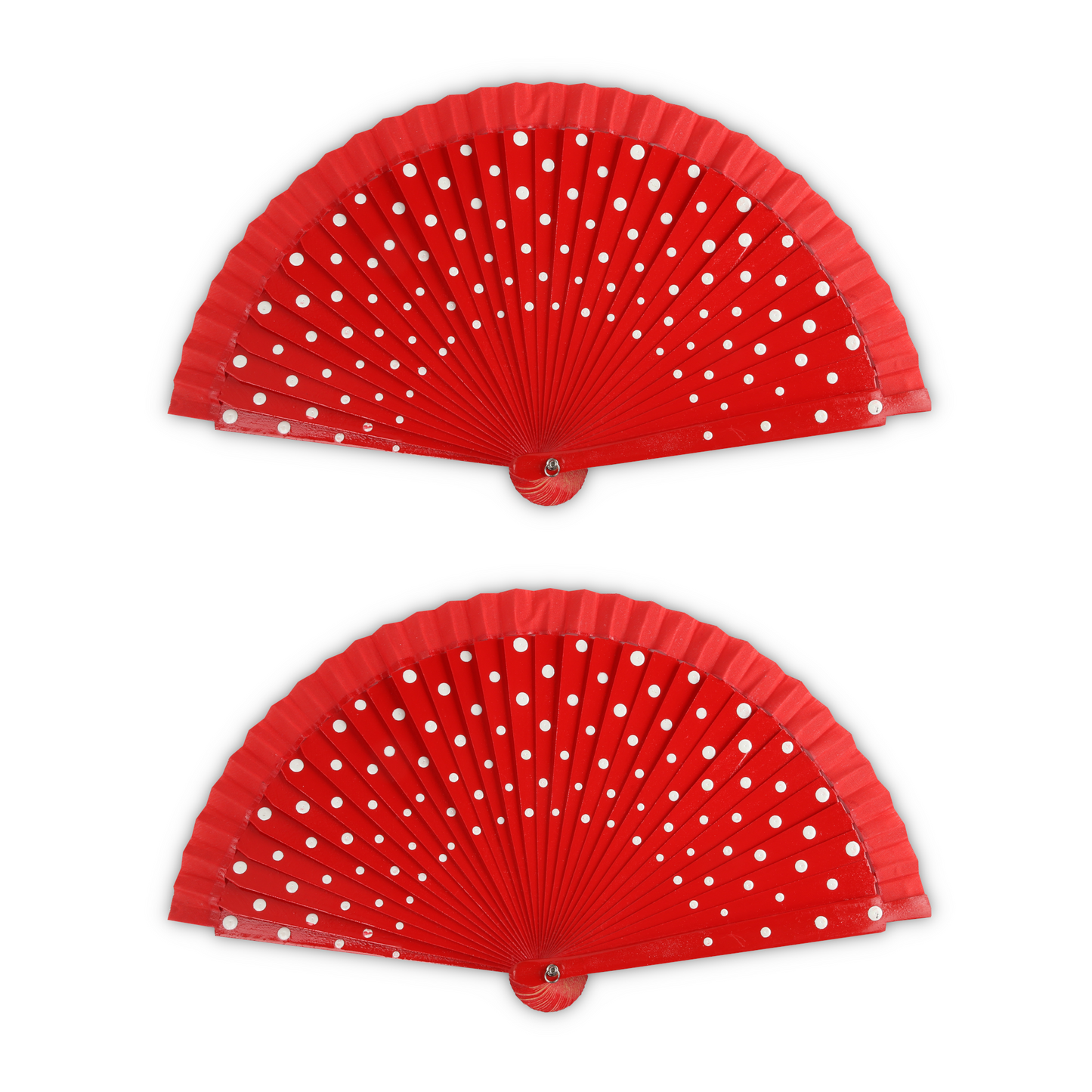 Home Universal® Abanico de Madera para Mujer, Abanico Pequeño de Mano, Modelos Lisos y de Lunares, Varios Colores Disponibles, Abanico Flamenco para Feria, Boda y Fiesta