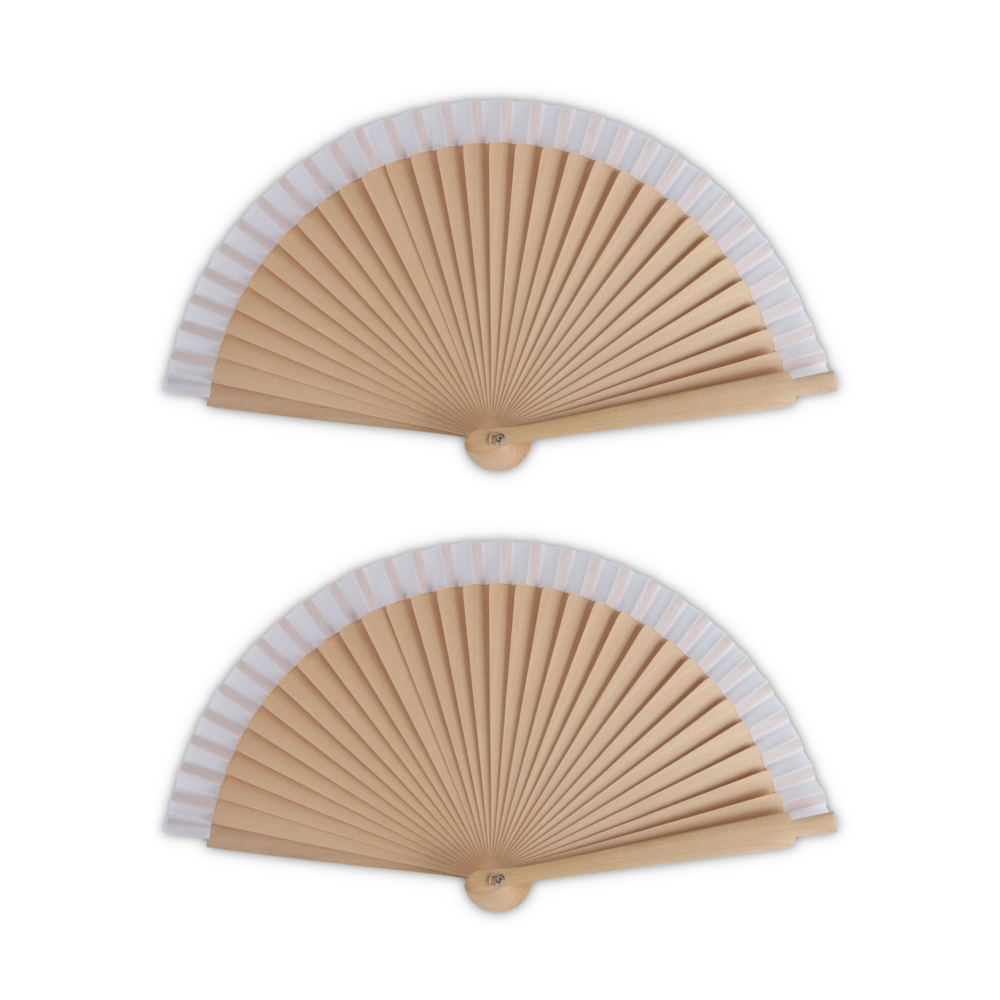 Home Universal® Abanico de Madera para Mujer, Abanico Pequeño de Mano, Modelos Lisos y de Lunares, Varios Colores Disponibles, Abanico Flamenco para Feria, Boda y Fiesta (Blanco)