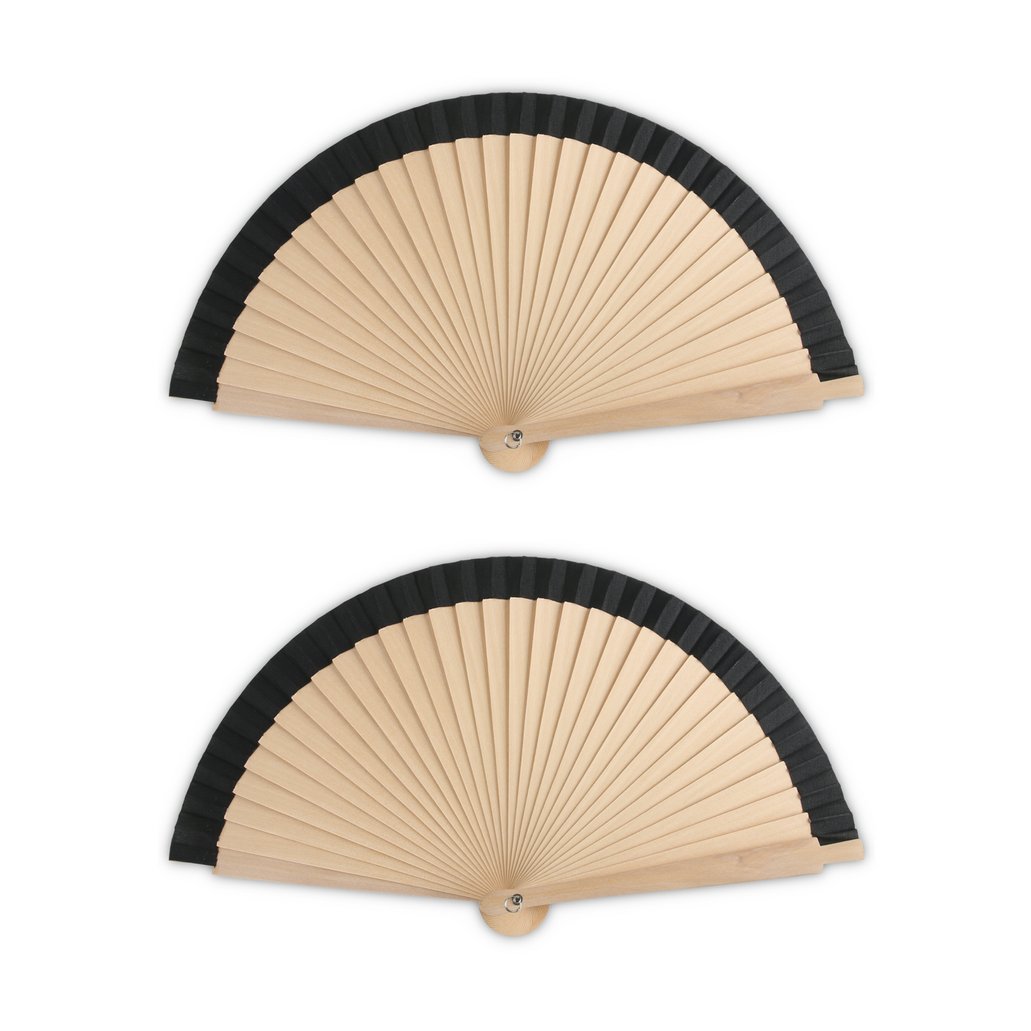 Home Universal® Abanico de Madera para Mujer, Abanico Pequeño de Mano, Modelos Lisos y de Lunares, Varios Colores Disponibles, Abanico Flamenco para Feria, Boda y Fiesta (Negro)