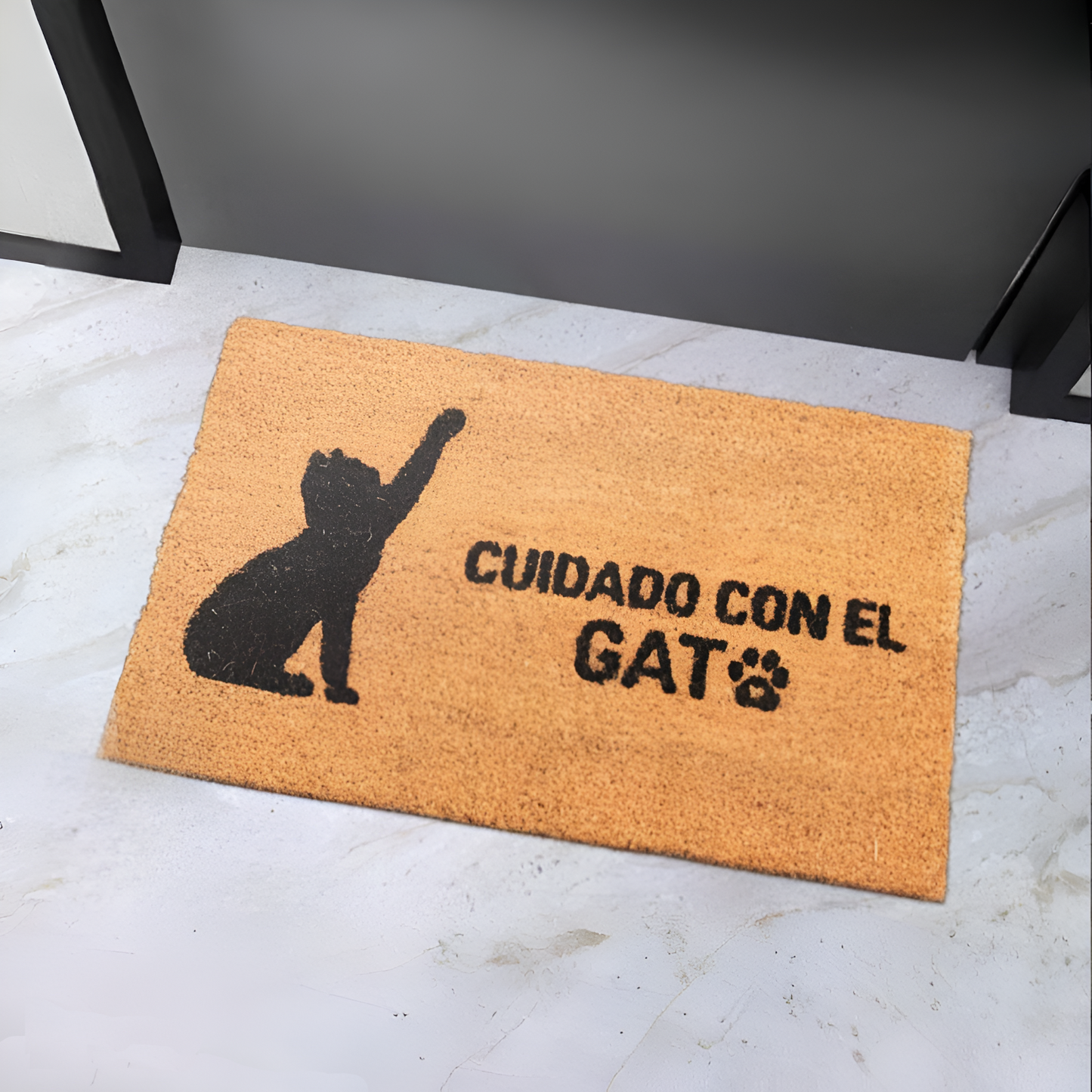 Home Universal ® Felpudos 60x40CM Fibra de Coco | Base Antideslizante de Caucho | Apto para el Exterior (Cuidado con el Gato)