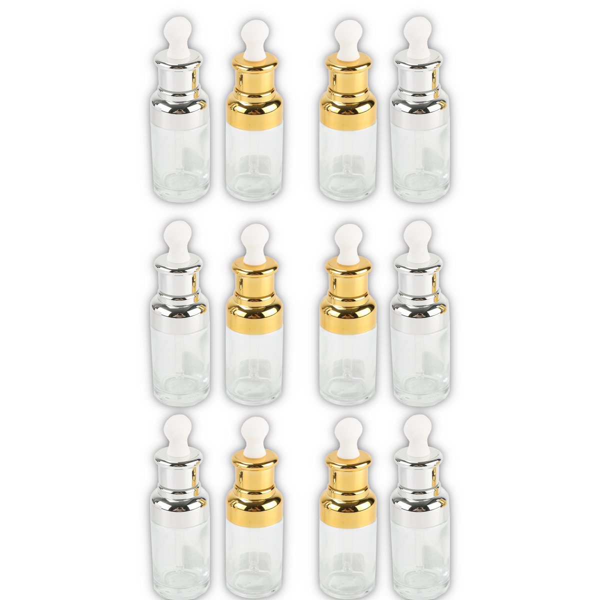 Home Universal® Frascos de Vidrio con Cuentagotas, Pipeta Redonda y Pipeta Larga, Botellas Vacías para Aceites Esenciales, Sérum, Cosmética, Perfumería, DIY (Pipeta Redonda, 50ml, 12 Unidades)
