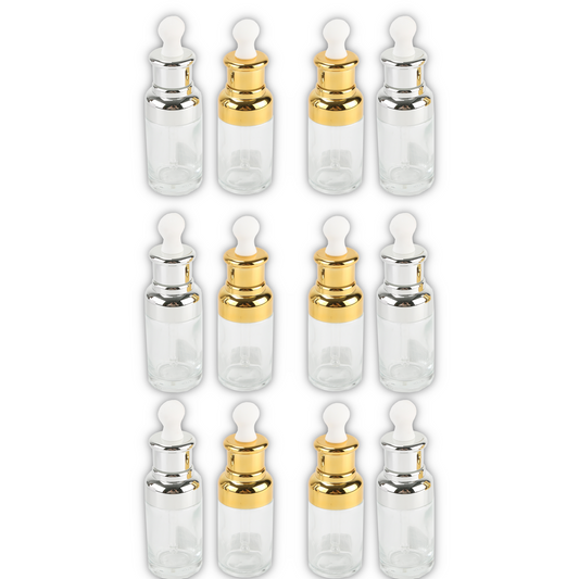 Home Universal® Frascos de Vidrio con Cuentagotas, Pipeta Redonda y Pipeta Larga, Botellas Vacías para Aceites Esenciales, Sérum, Cosmética, Perfumería, DIY (Pipeta Redonda, 50ml, 12 Unidades)