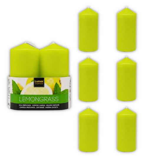 Home Universal® 6 Velas Aromáticas Perfumadas, 9 Aromas Disponibles, 2 Tamaños Disponibles, Velas Decorativas para Hogar, Relax, Spa y Aromaterapia (VERDE LIMA Ø47 × 110 mm)