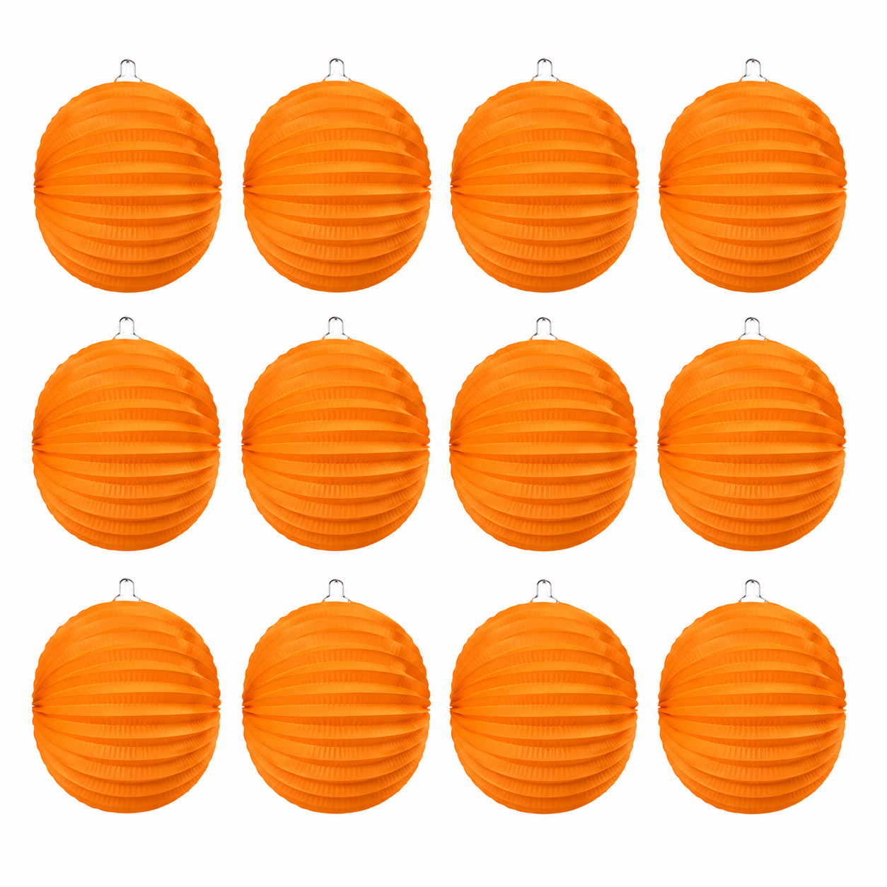 Home Universal® 12 Farolillos Japoneses de Papel, Decoración Colgante Multicolor para Cumpleaños, Bodas, Jardín y Celebraciones (Farolillo Redondo Naranja)