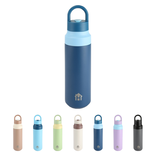 Home Universal® Botella Térmica 550ML de Apertura Rápida – Termo de Acero Inoxidable Antifugas para Café, Té y Bebidas Frías 24H/Calientes 12H (Azul Marino)