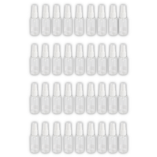 Home Universal® Botellas Vacías de Plástico con Pulverizador y Tapa Flip-Top, Reutilizables para Viaje, Cosméticos, Champú, Gel, Loción y Líquidos (10ml, Botella Pulverizadora (36 Uds))